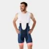 Santini Trek-Segafredo Men's Team Replica Trägershort Dark Blue/Radioactive Coral